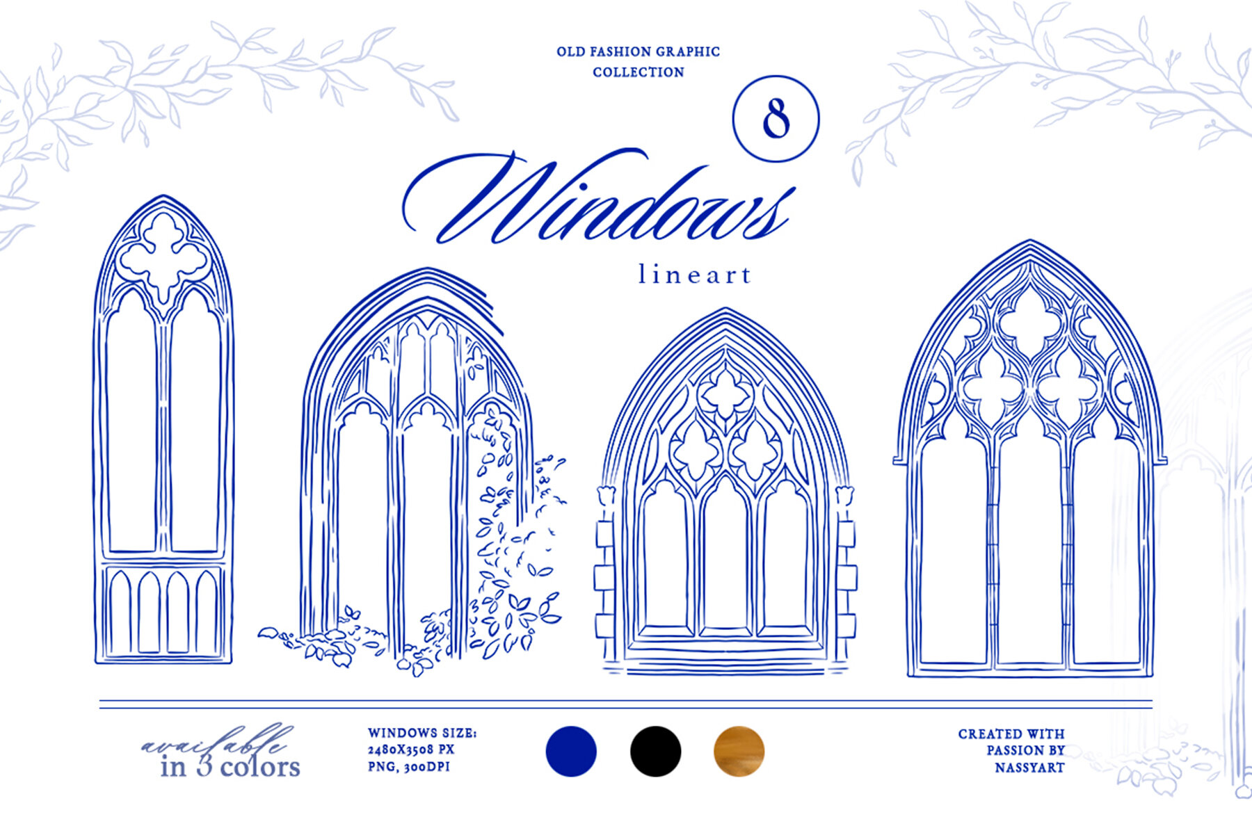 Barbara Vintage Line Art Set 12
