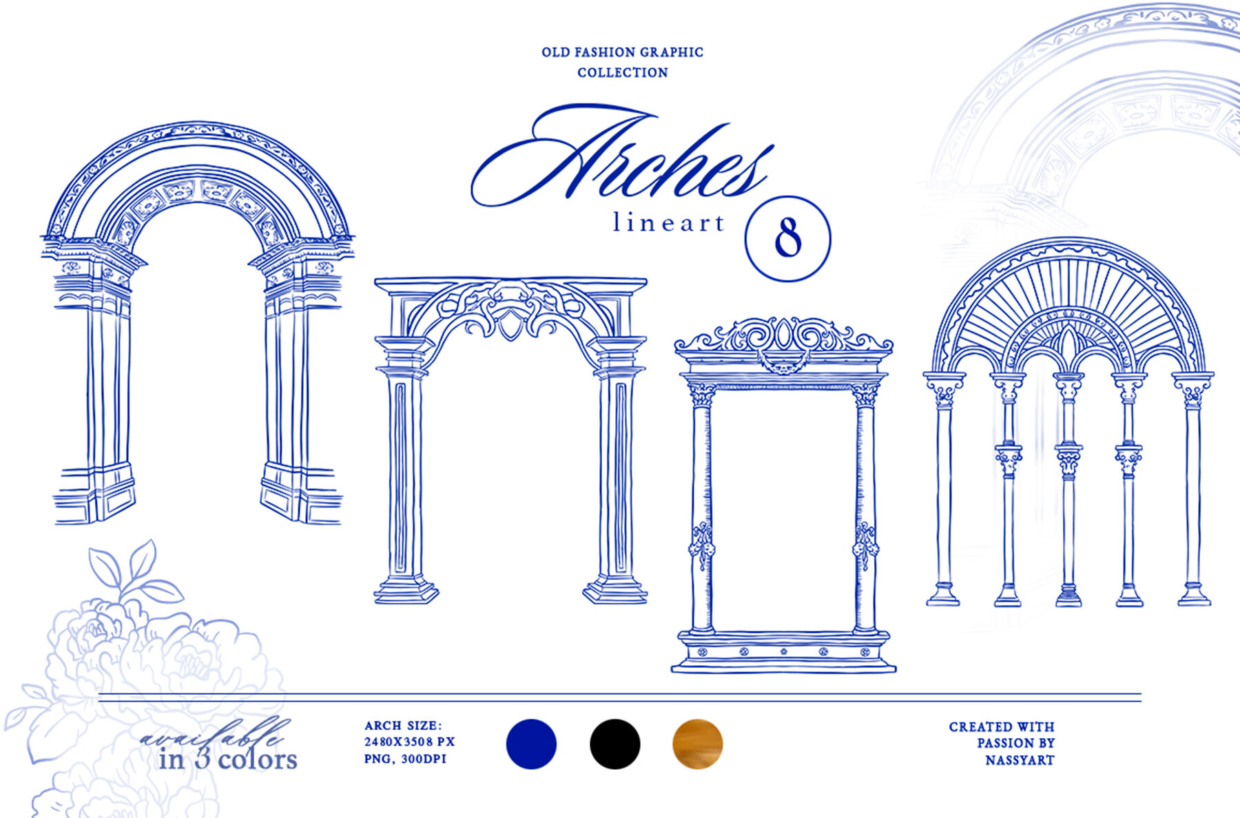 Barbara Vintage Line Art Set 14