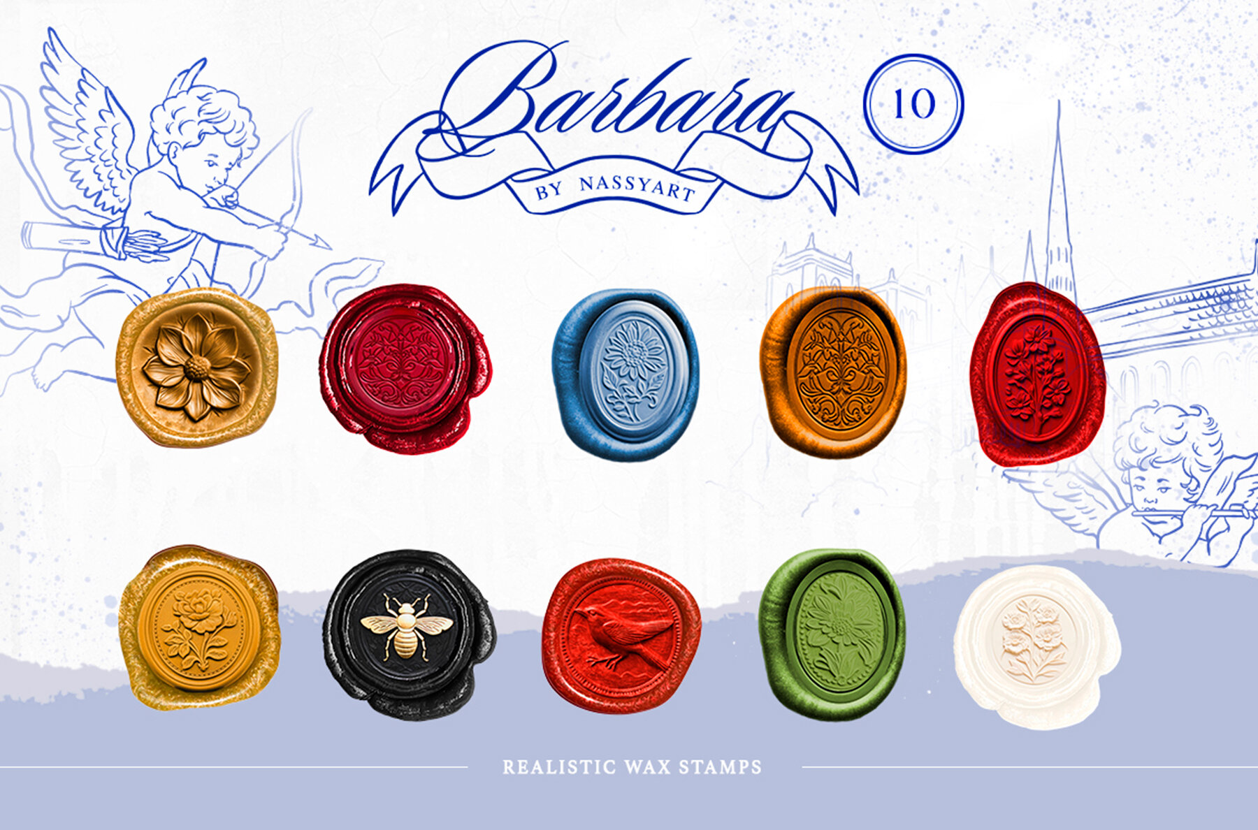 Barbara Vintage Line Art Set 16
