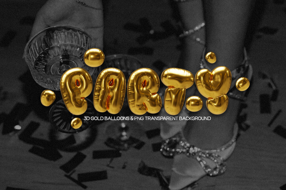 Party   3D Gold Balloon Letters 1