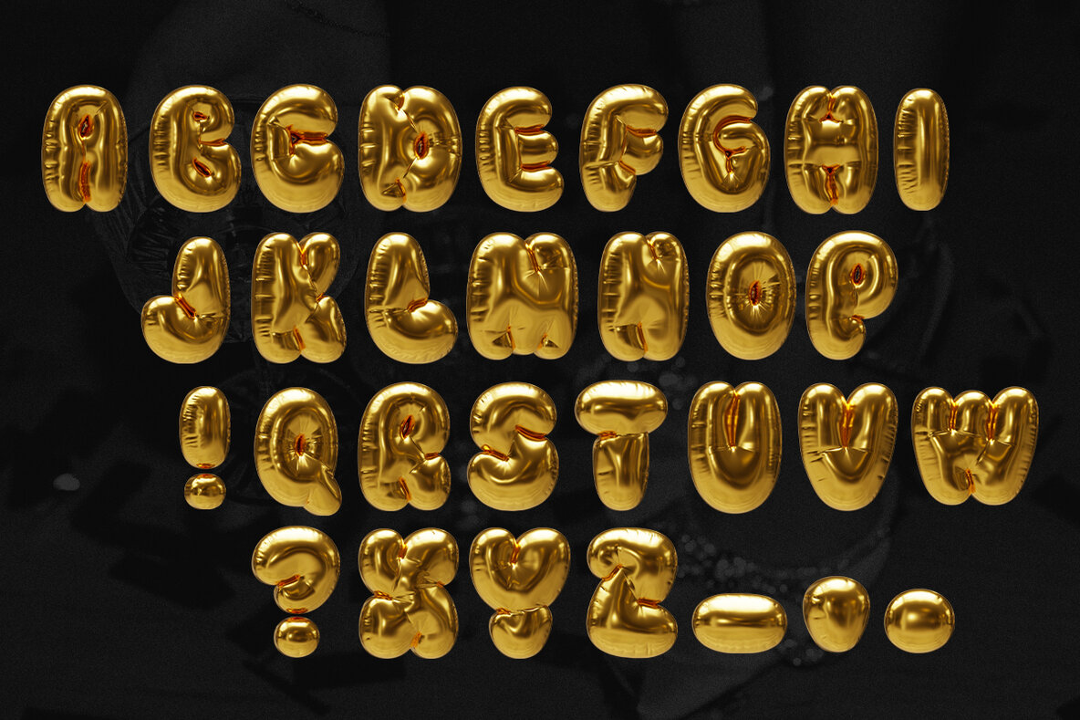 Party   3D Gold Balloon Letters 6