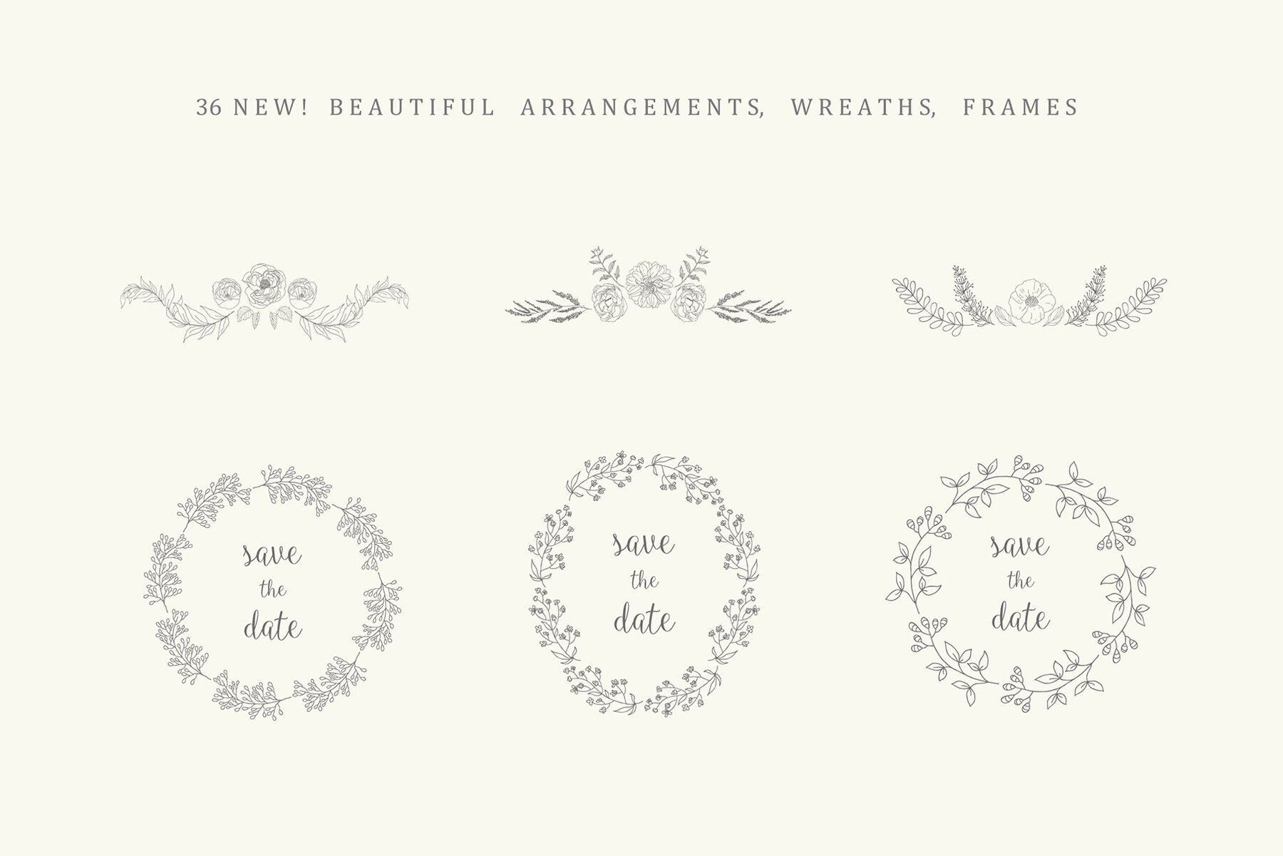 Hand Drawn Floral Elements Frames 12