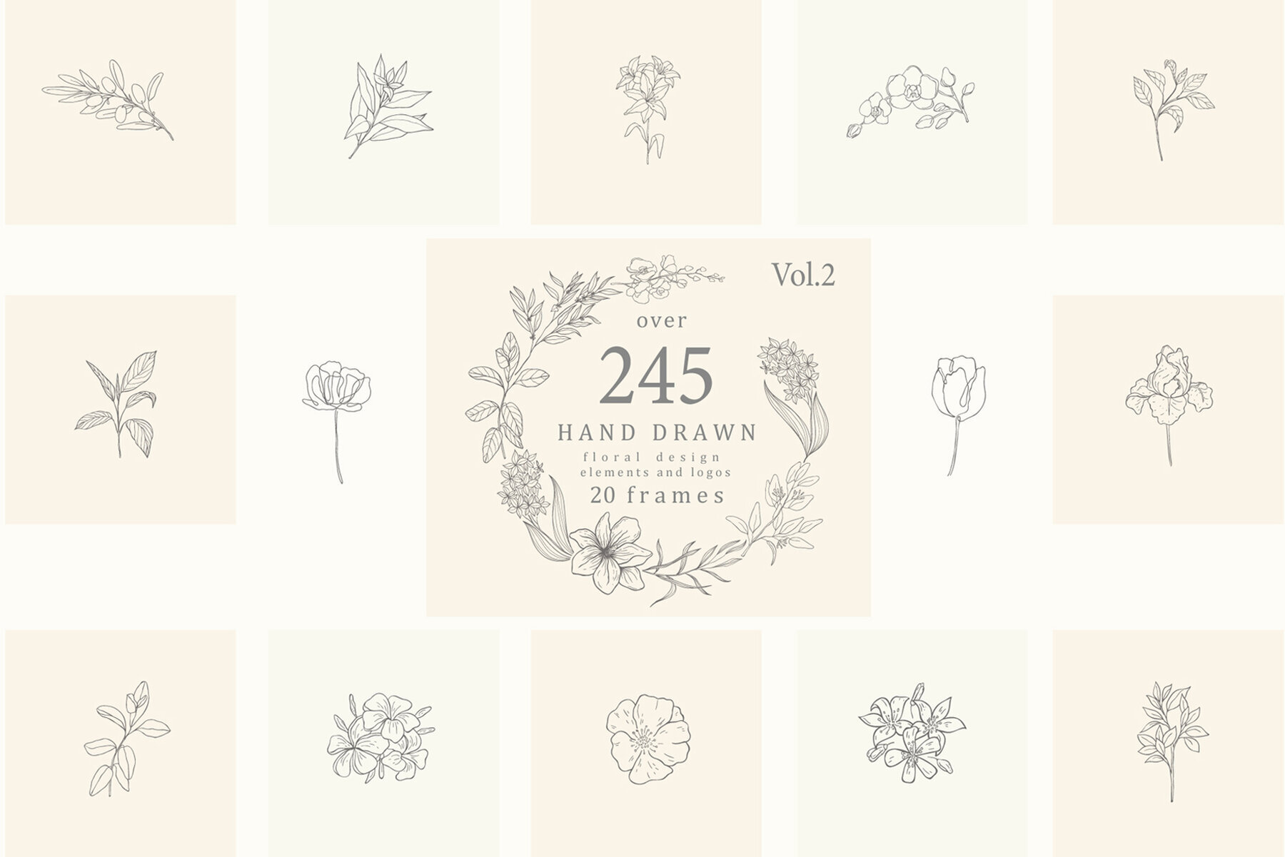 Botanical Hand Drawn Designs Logos 1