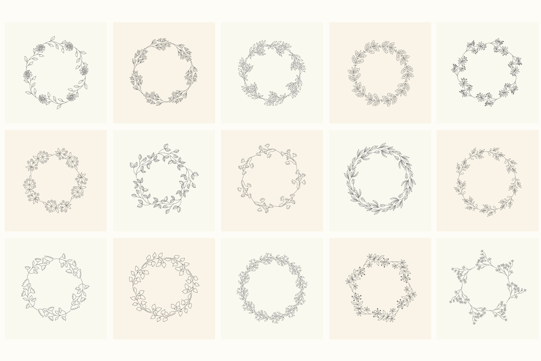 Hand drawn floral frames Bundle 6