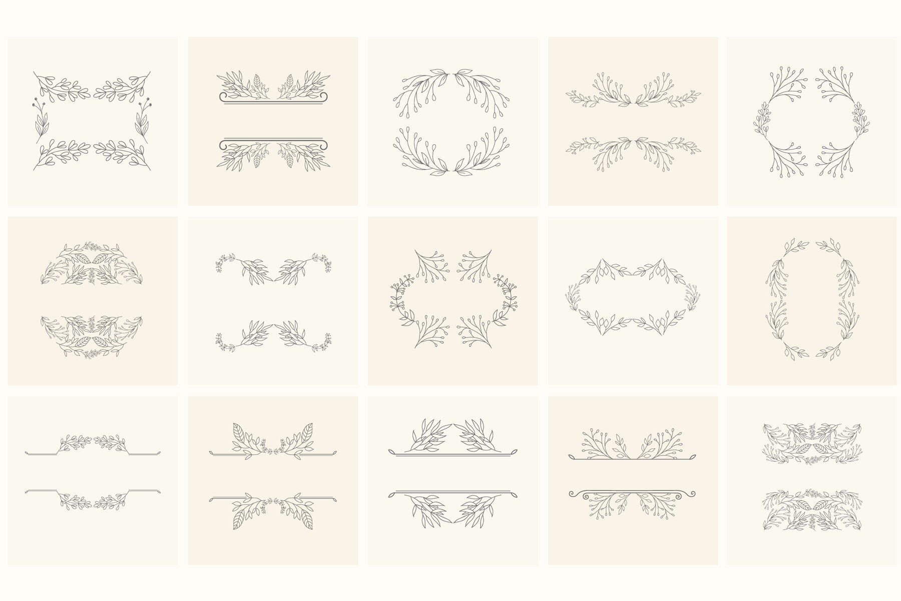 Hand drawn floral frames Bundle 7
