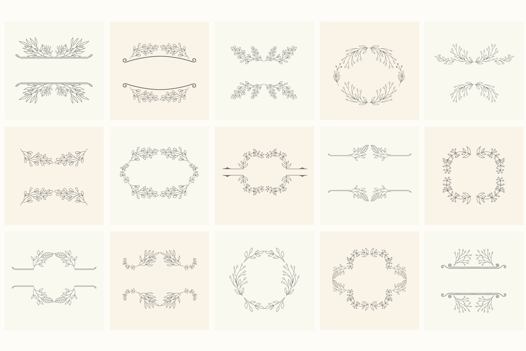 Hand drawn floral frames Bundle 9