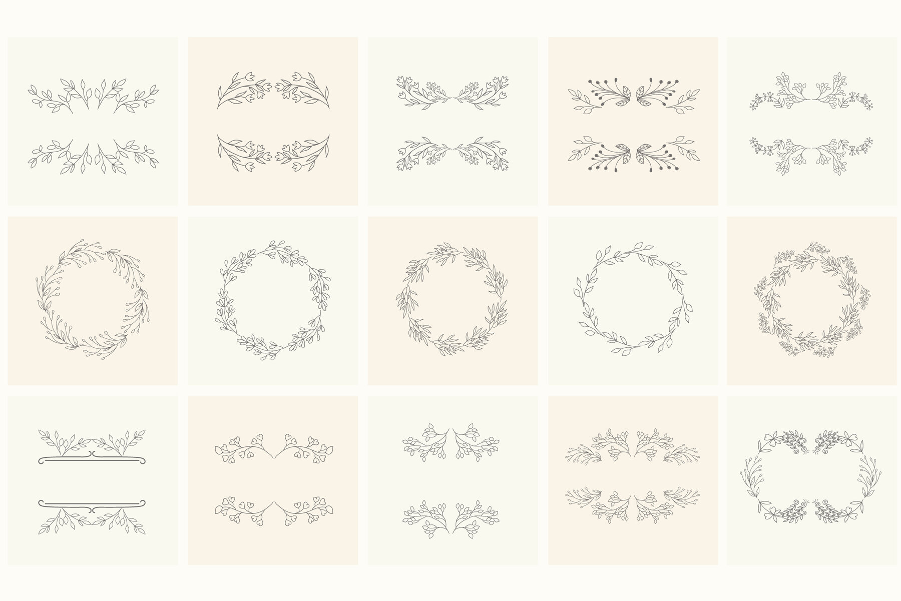 Hand drawn floral frames Bundle 10