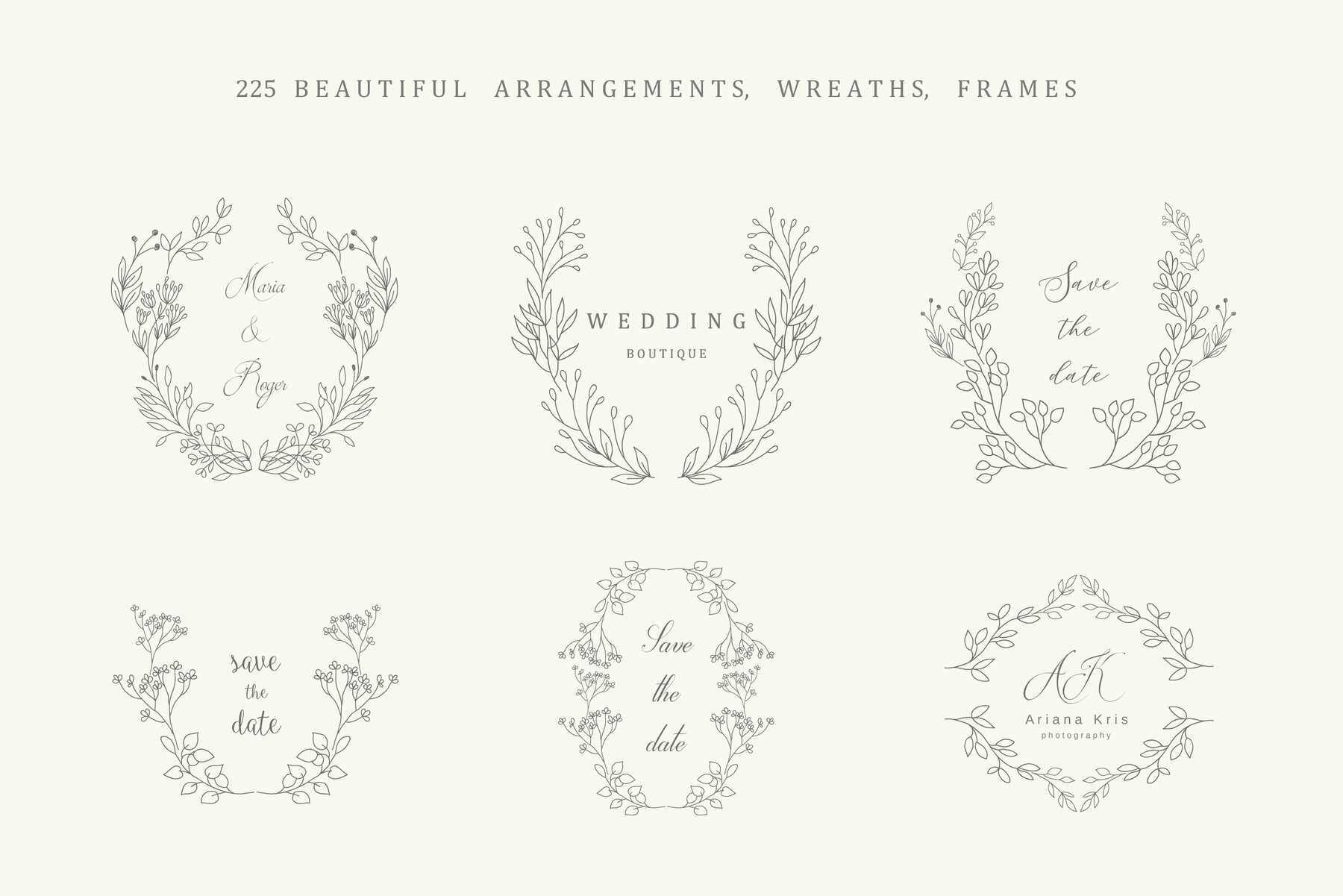 Hand drawn floral frames Bundle 12