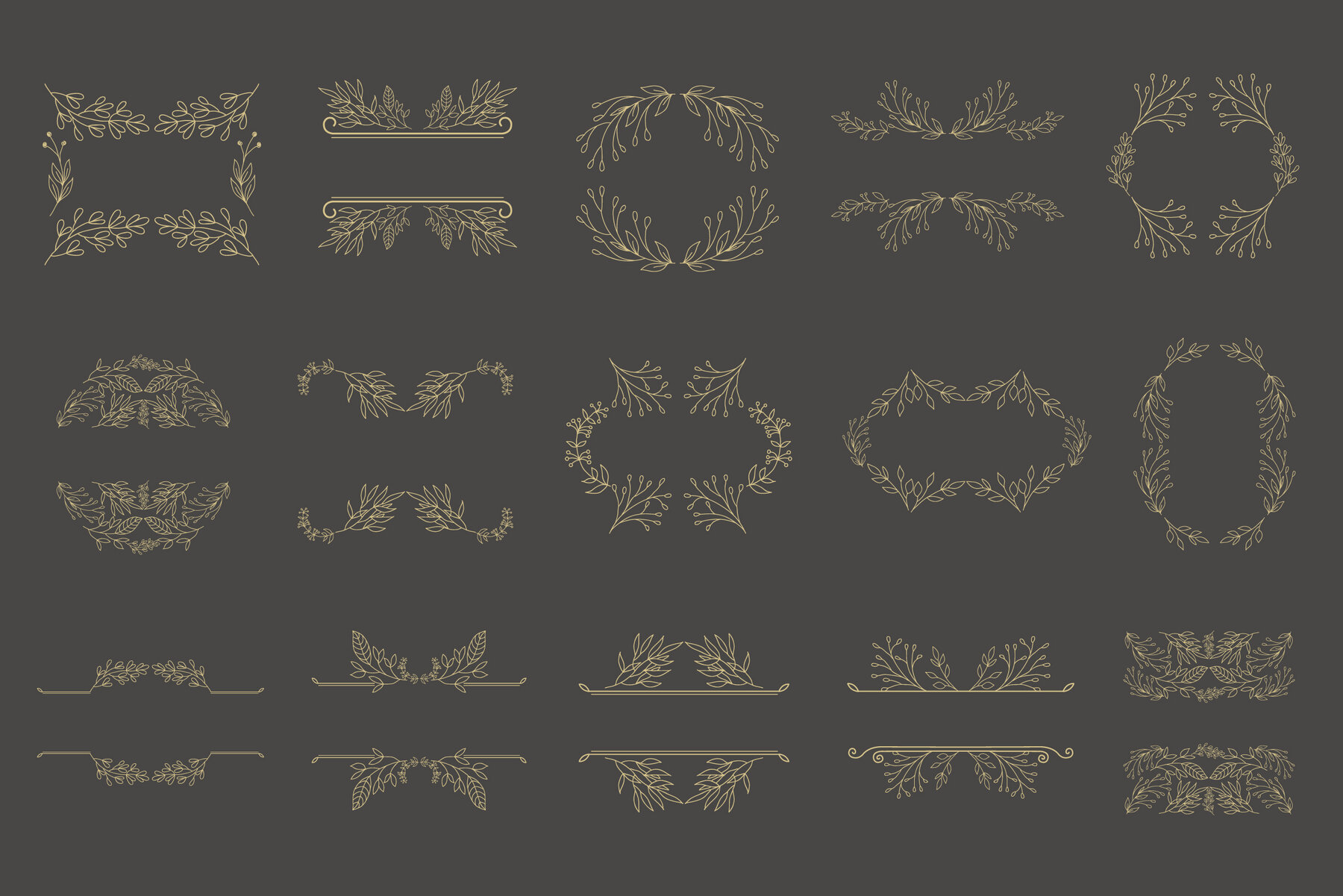 Hand drawn floral frames Bundle 19