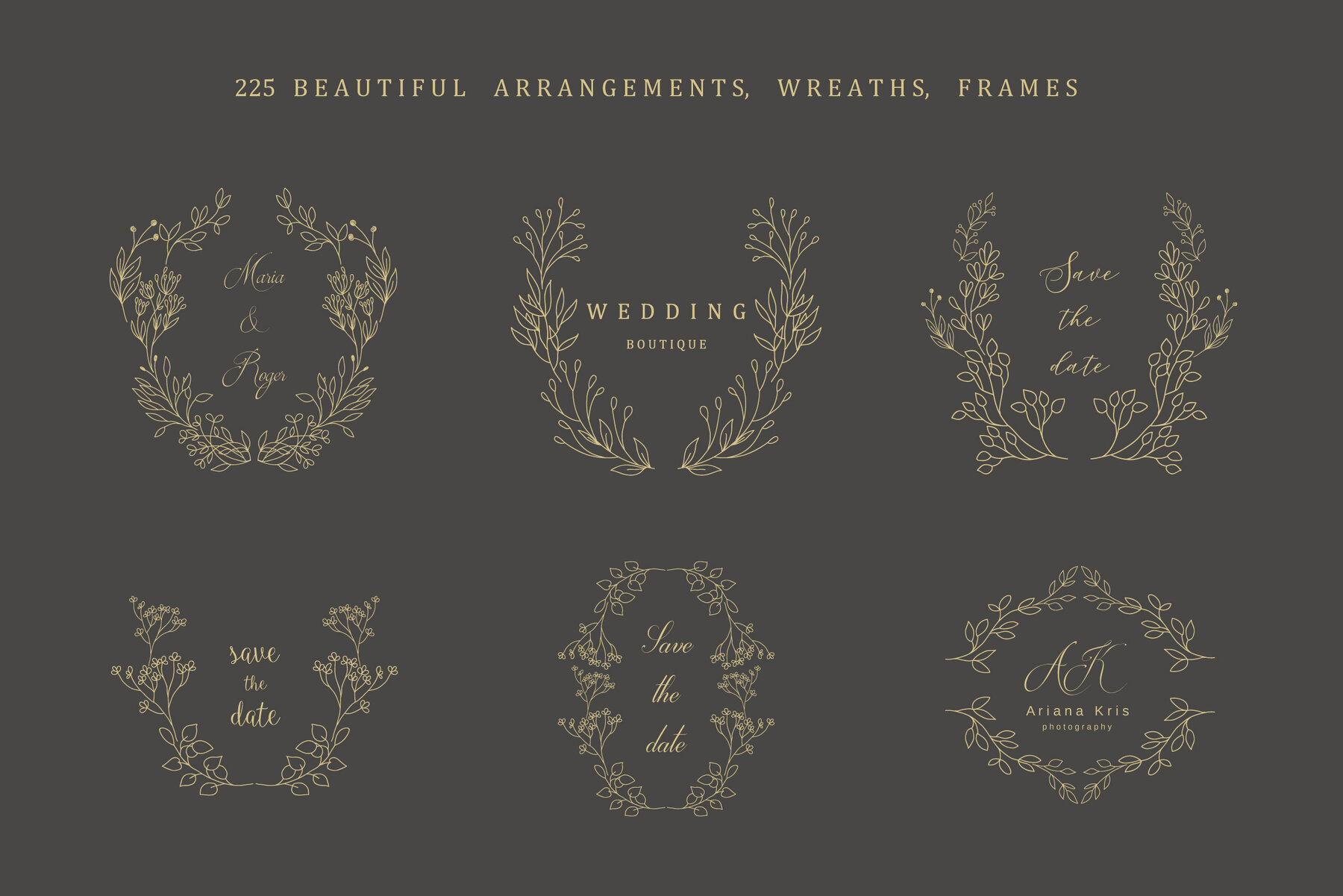 Hand drawn floral frames Bundle 20