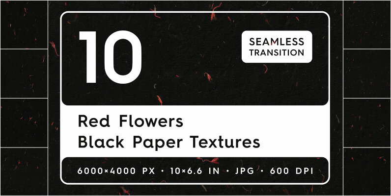 10 Red Flowers Black Paper Textures Backgrounds
