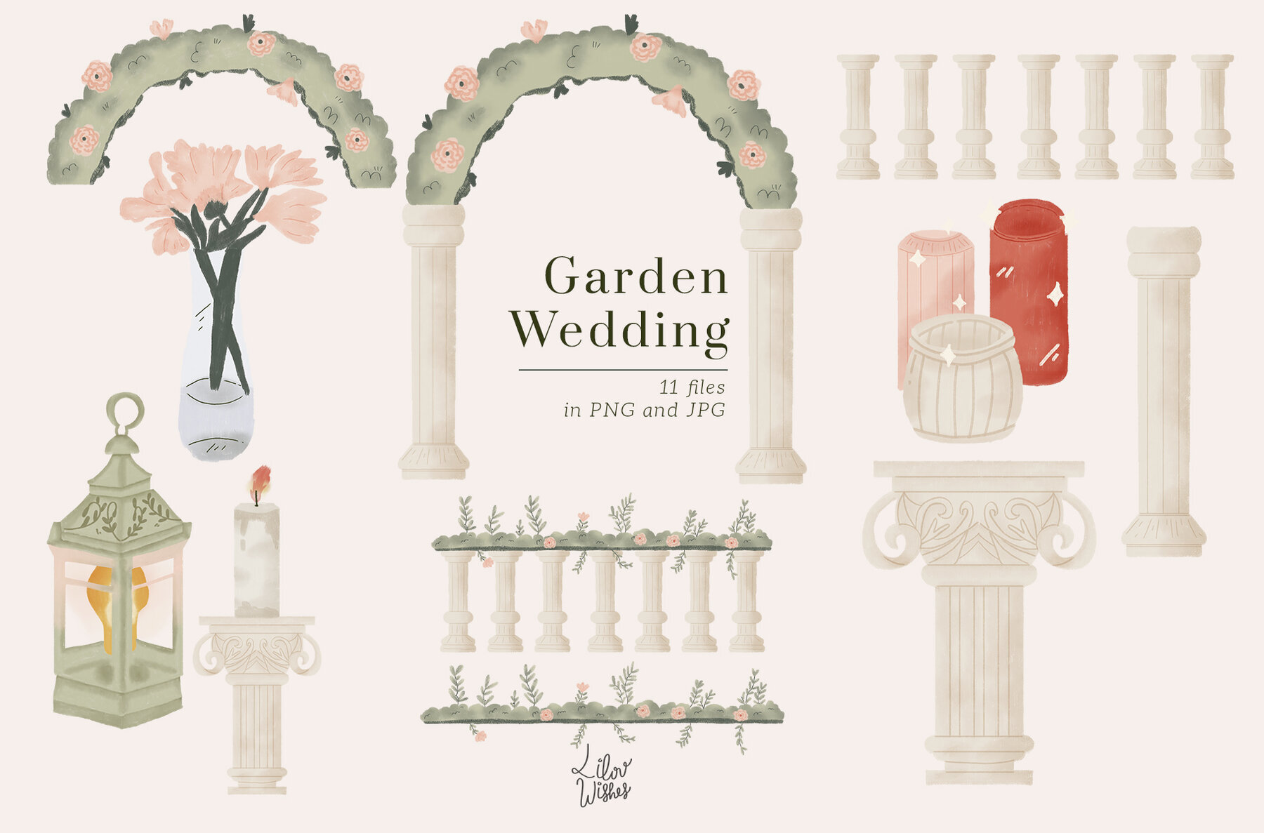 Garden Wedding Elements Graphic 3