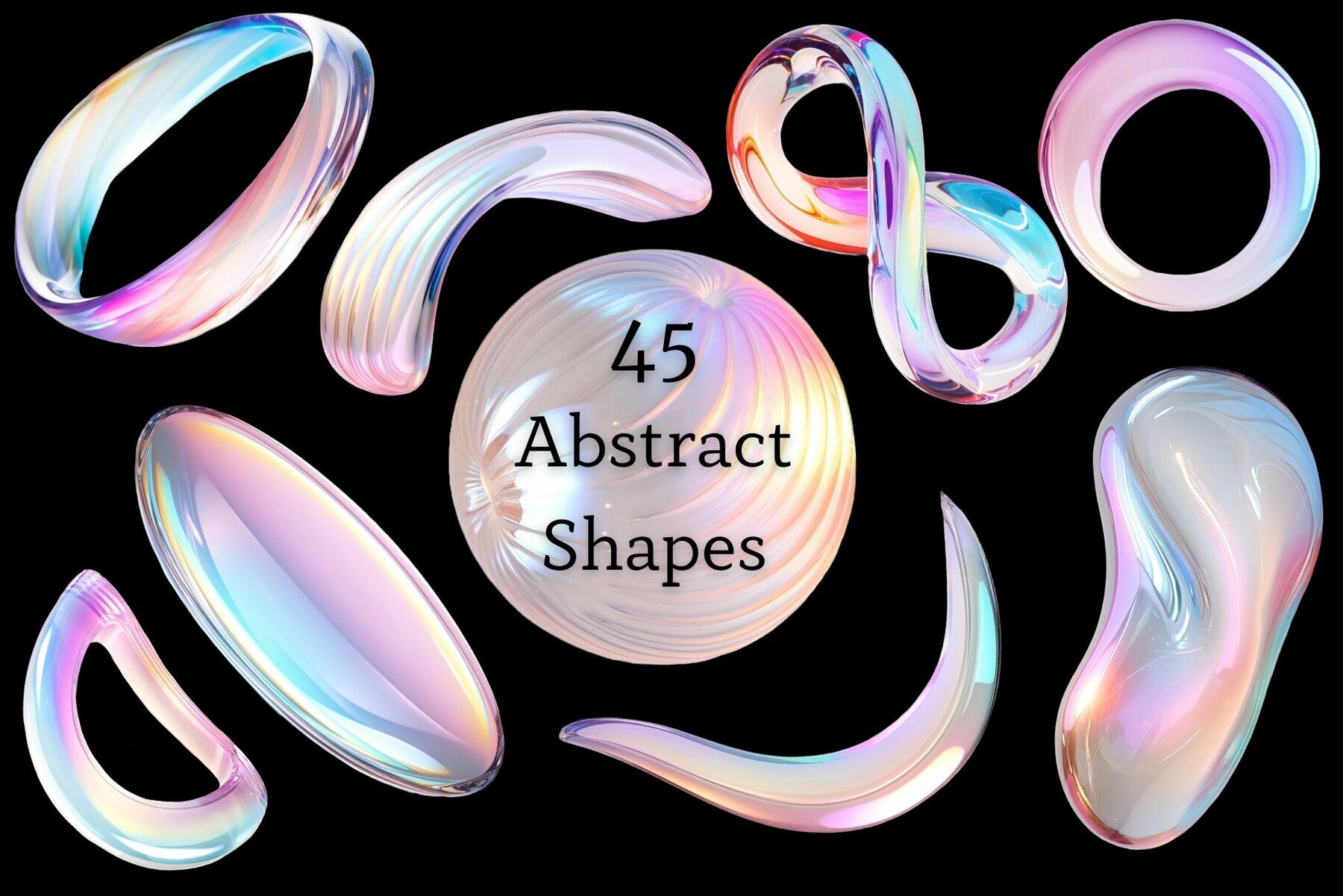 Abstract 3D Glass Shapes 1