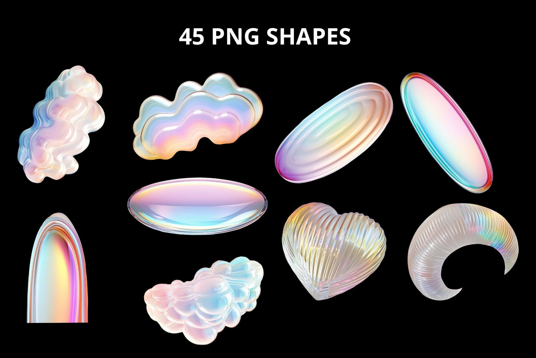 Abstract 3D Glass Shapes 5