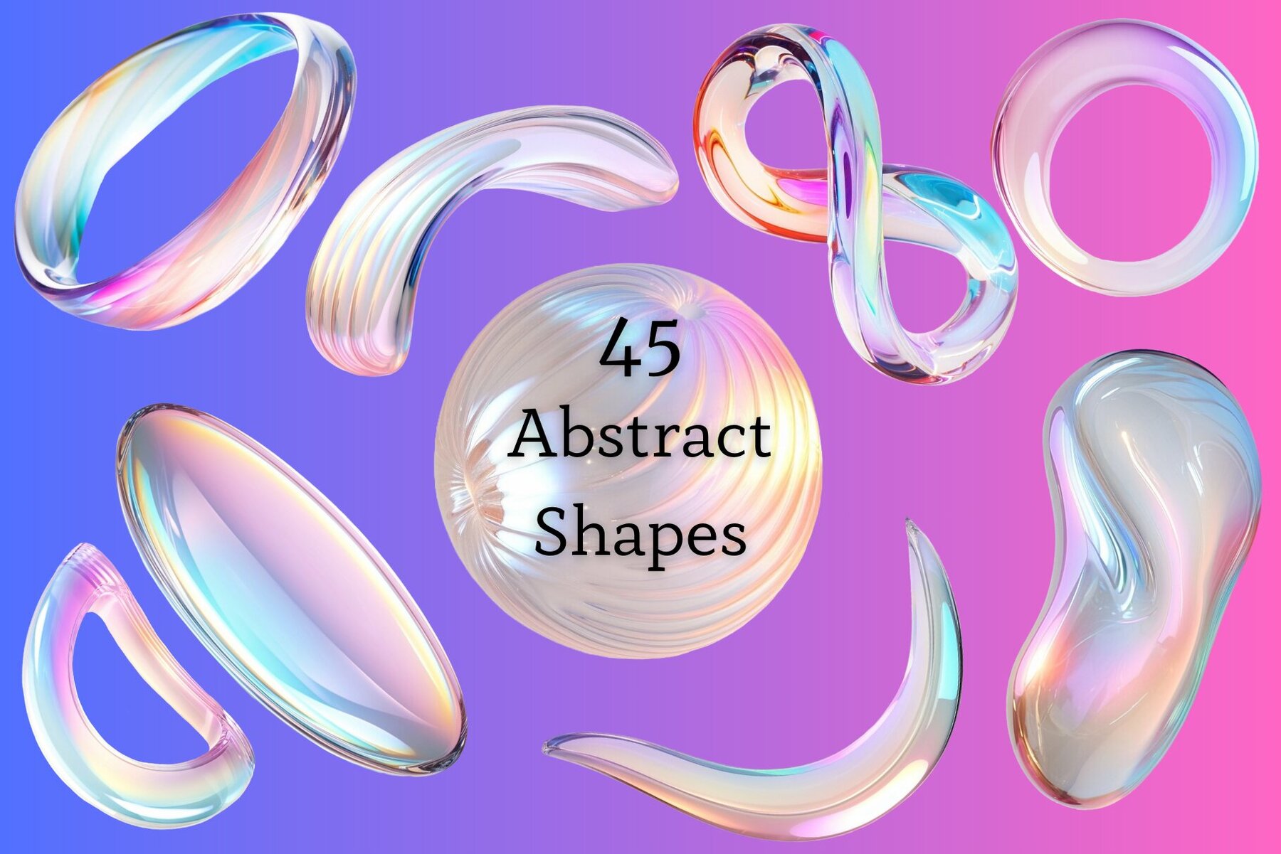 Abstract 3D Glass Shapes 6