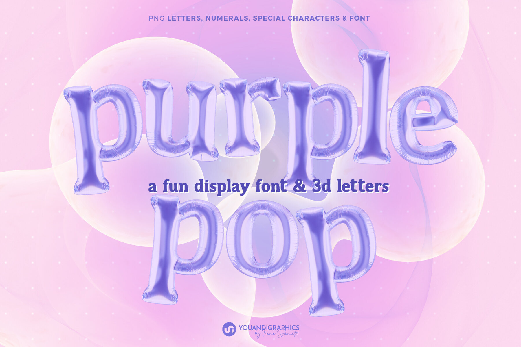 Purple Pop 3D Letters and Font 1