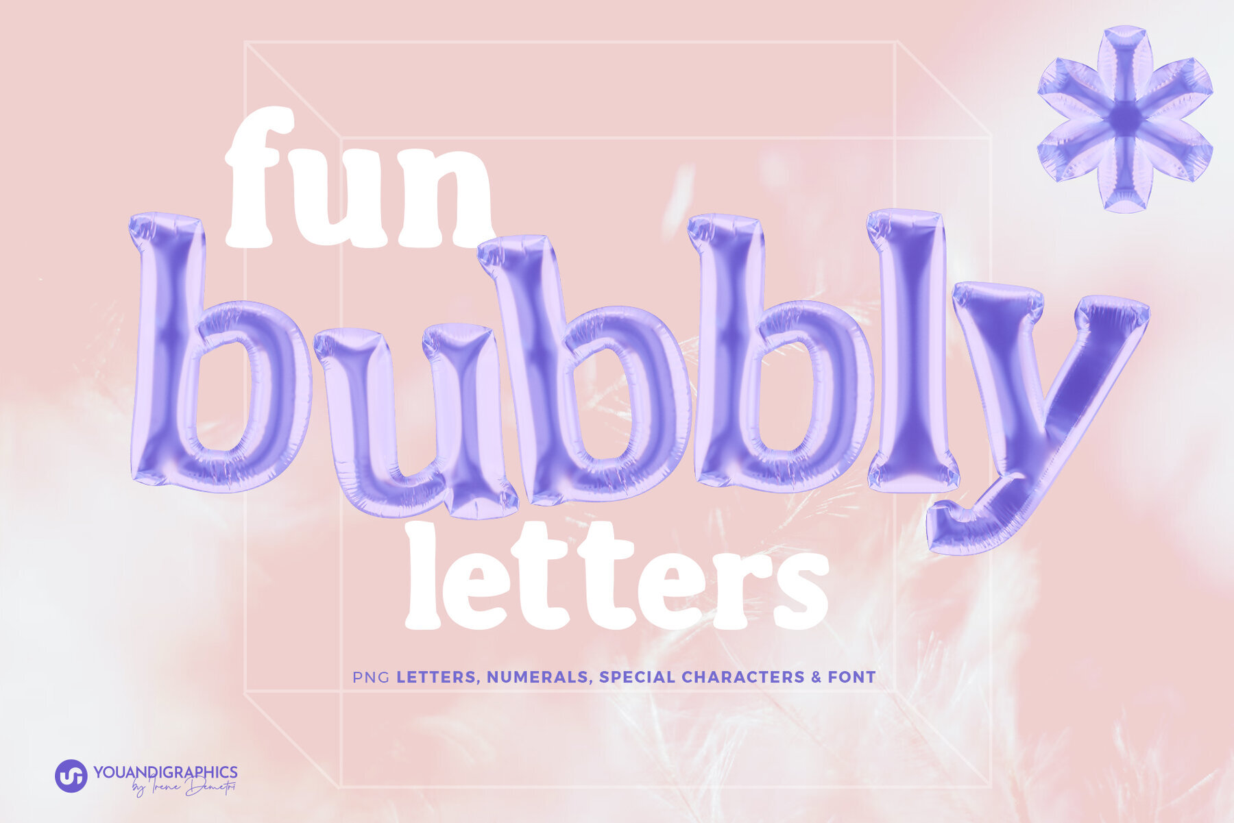 Purple Pop 3D Letters and Font 2