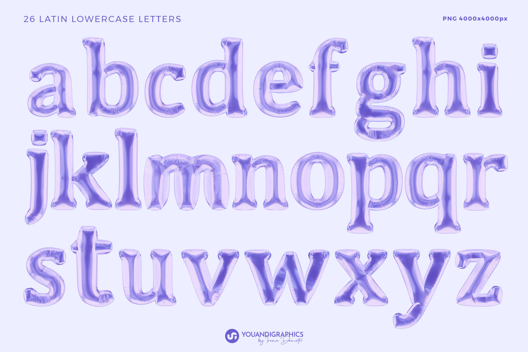 Purple Pop 3D Letters and Font 10