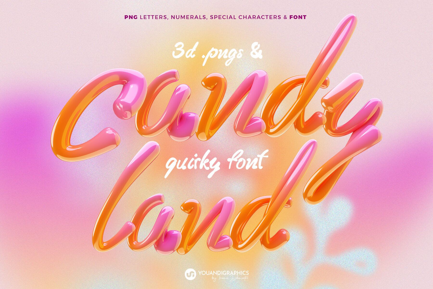 Candy Land 3D Letters and Font 1