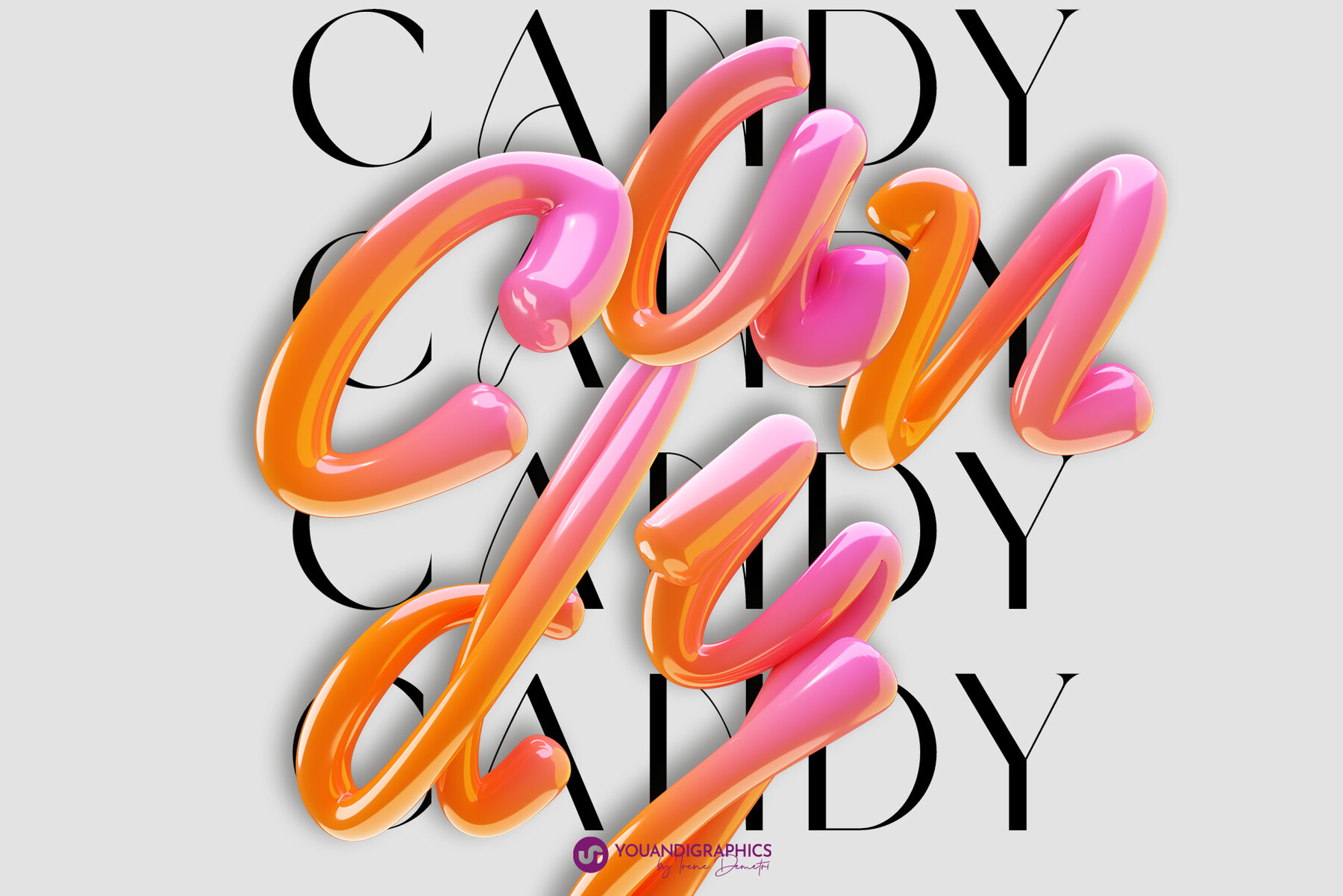 Candy Land 3D Letters and Font 6