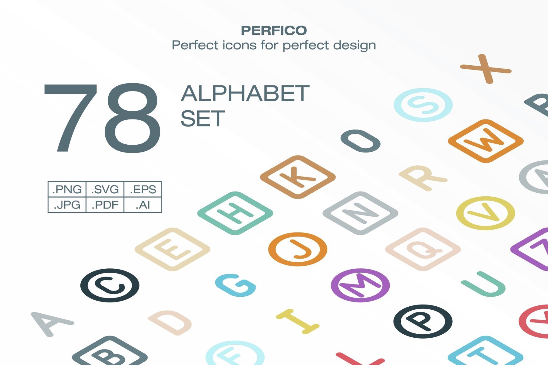 Perfico Alphabet icon set 1