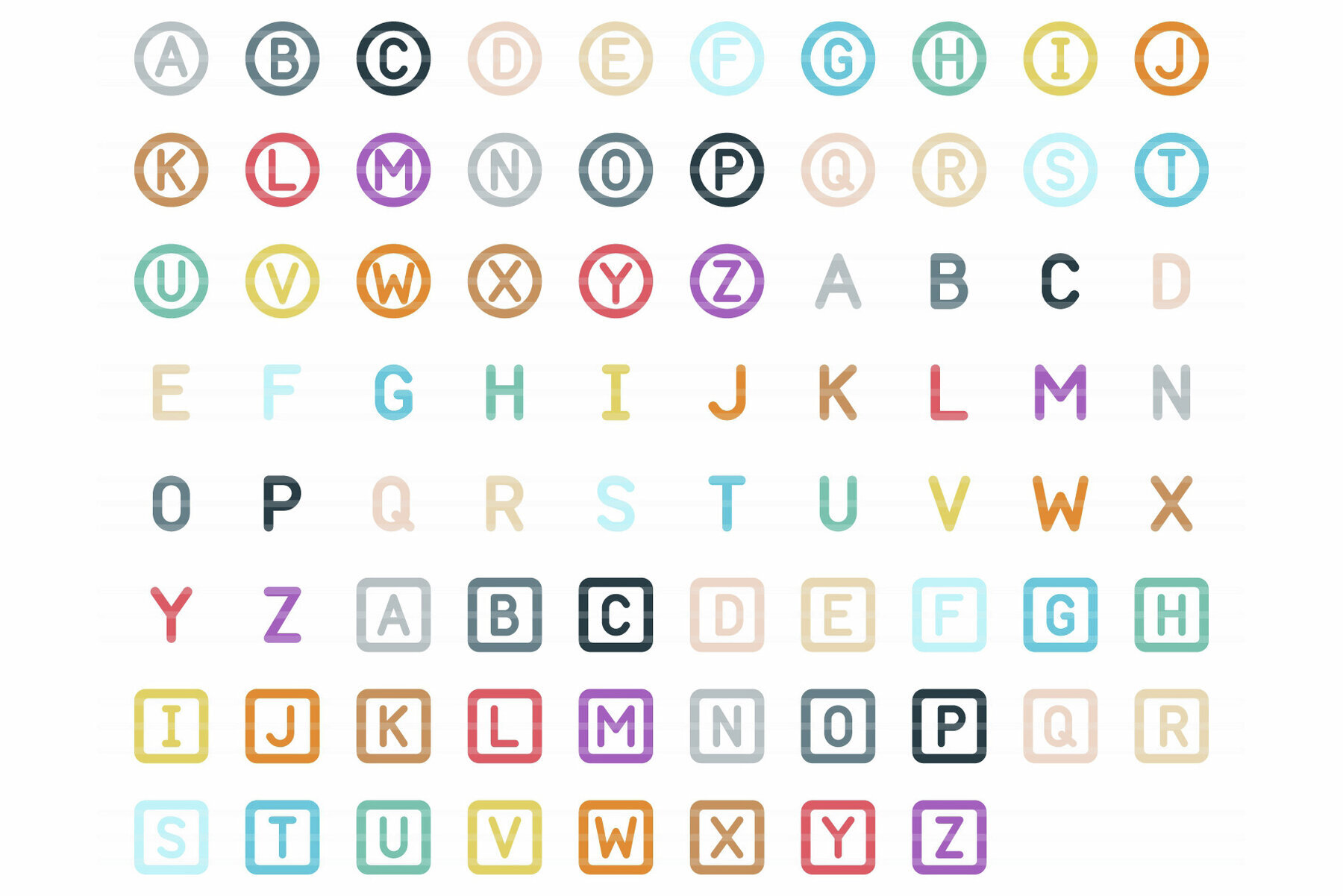 Perfico Alphabet icon set 3