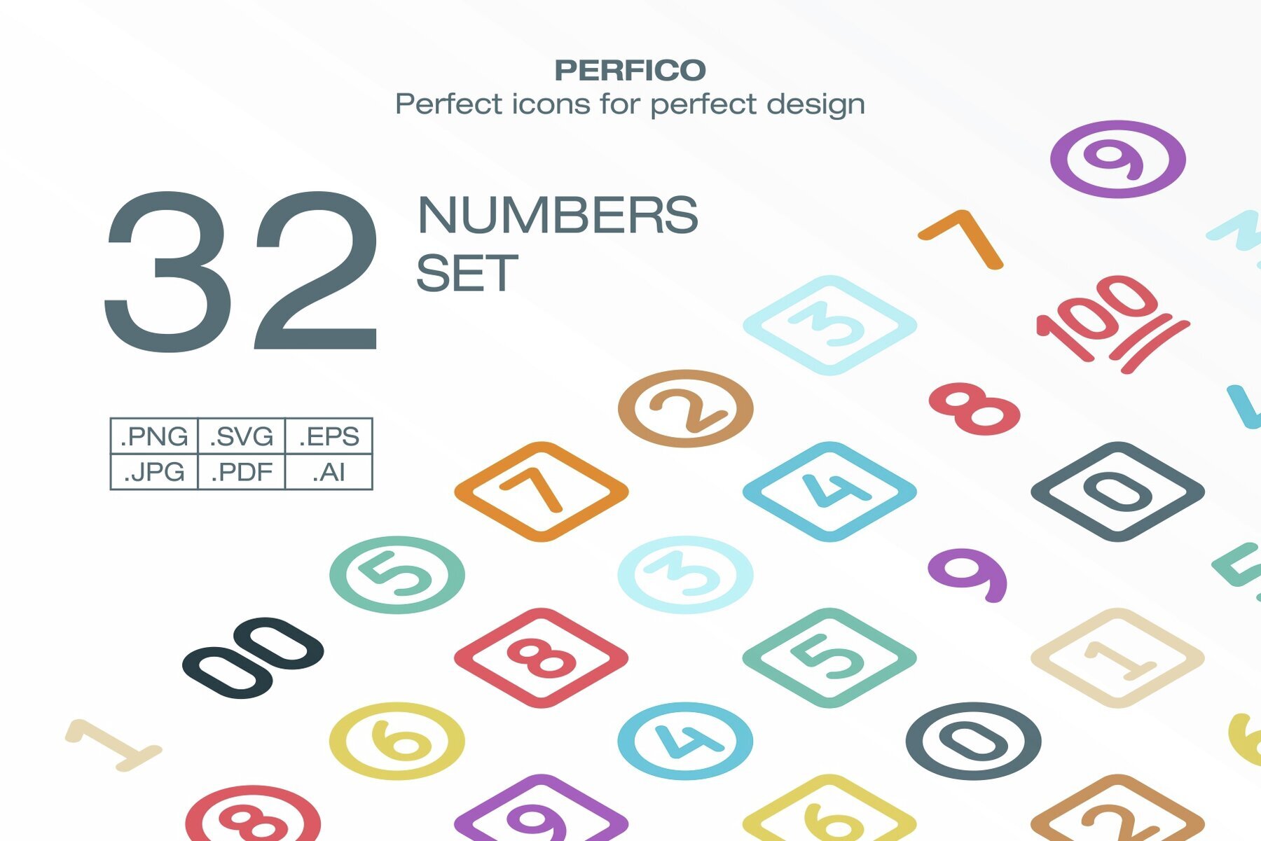 Perfico Numbers icon set 1