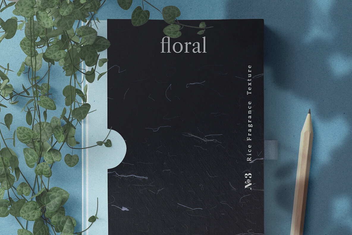 10 Floral Black Rice Paper Textures 3