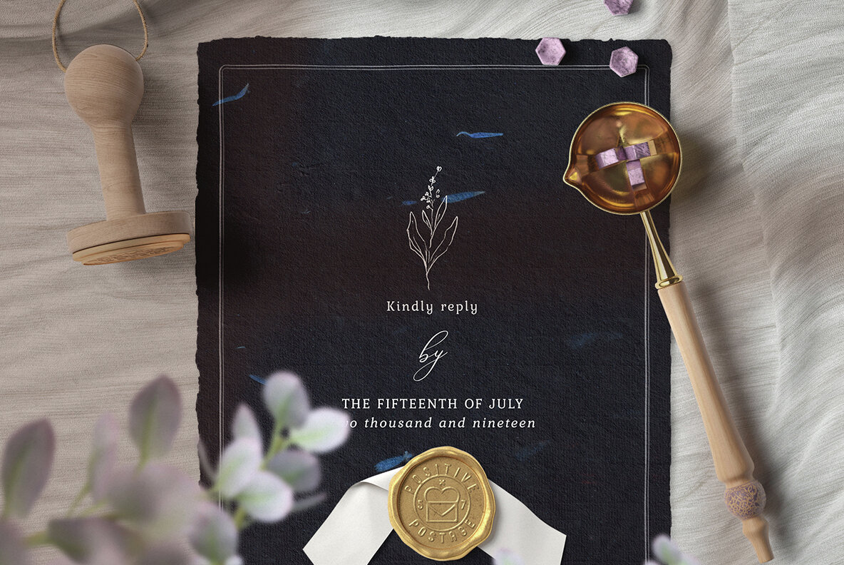 10 Floral Black Rice Paper Textures 8