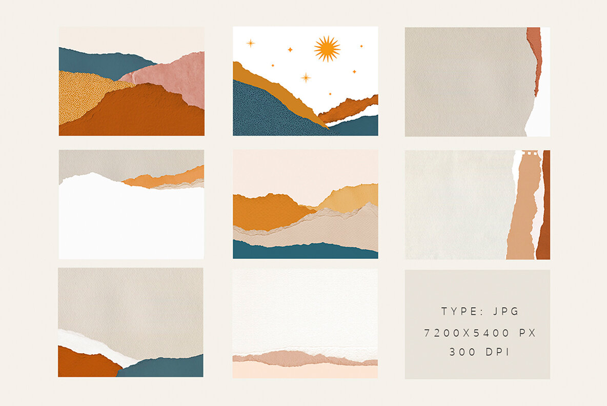 Abstract Torn Deckled Paper Edges 9