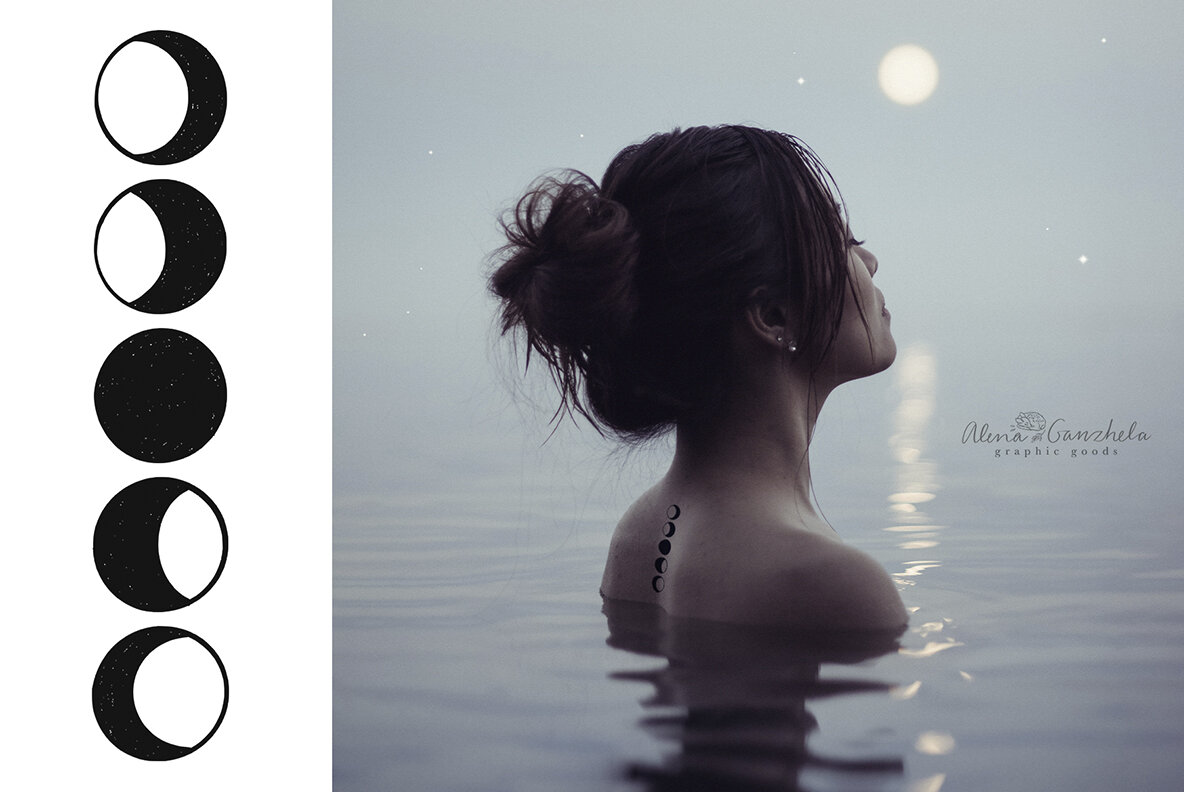 Nature of Feminine Female celestial florals line art 5