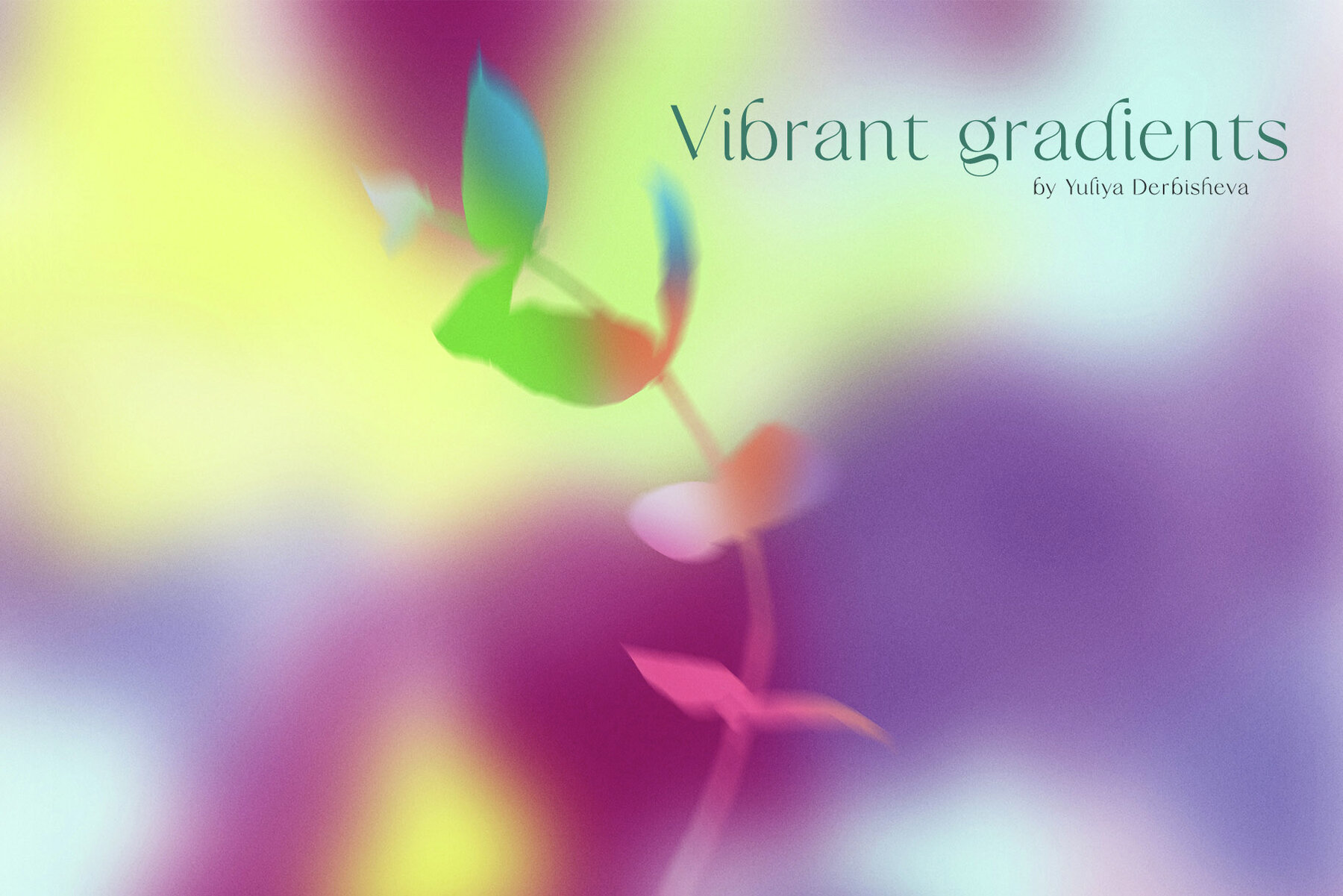 Grainy Vibrant Gradients Backgrounds Floral Texture 6