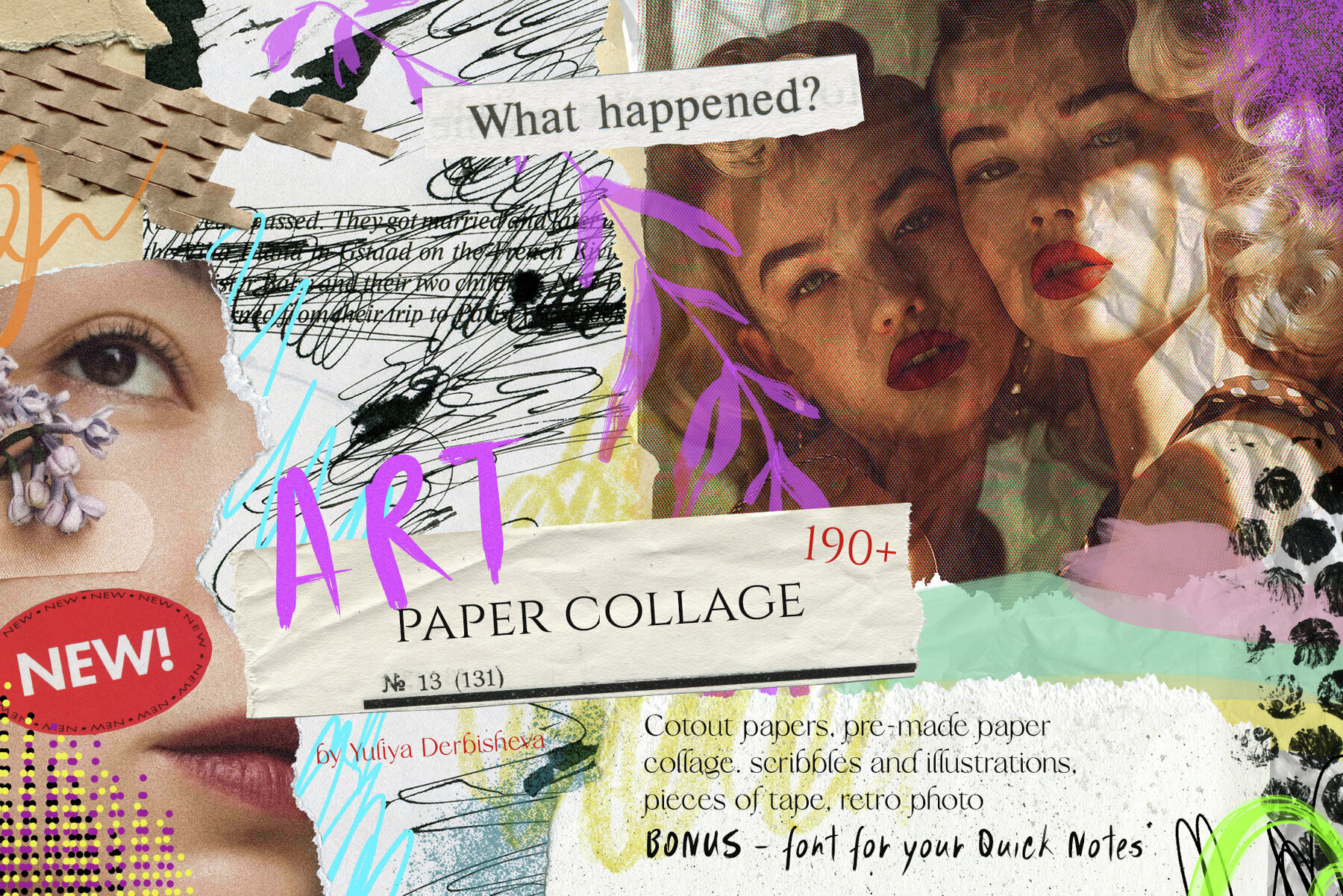 Art Paper Collage Cutout Abstract and Retro Photo 1