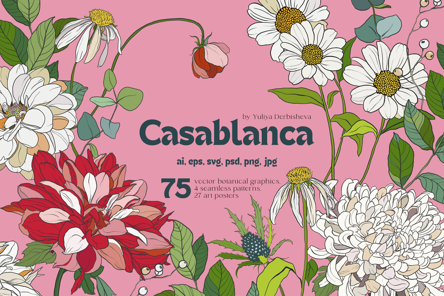 Casablanca Floral Modern Vector Flowers 1