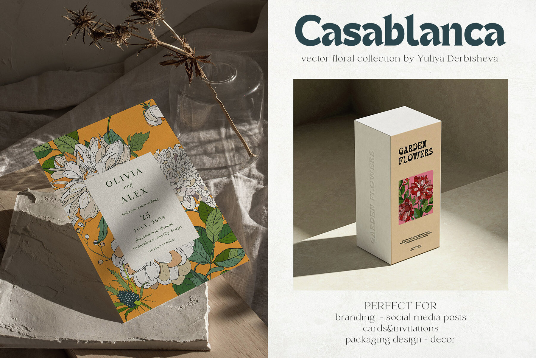 Casablanca Floral Modern Vector Flowers 3