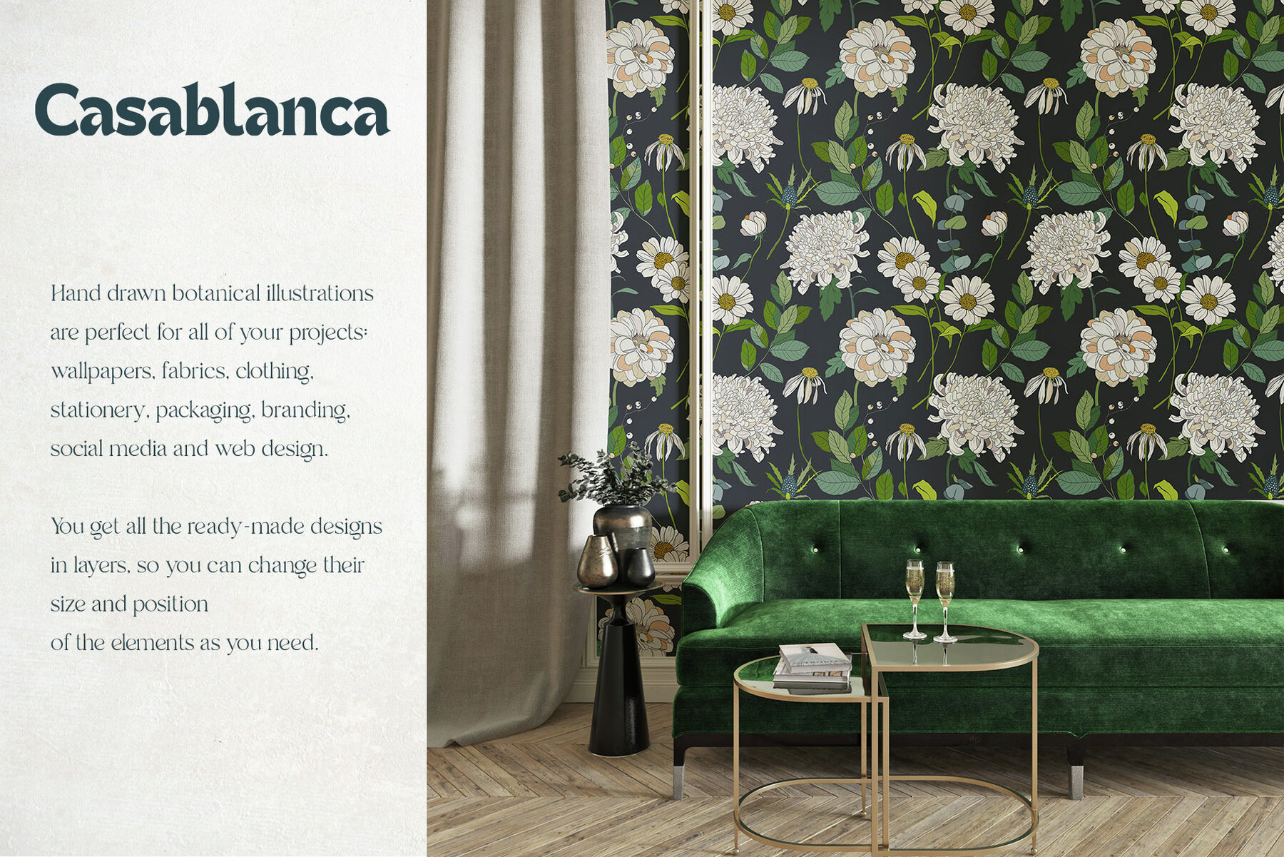 Casablanca Floral Modern Vector Flowers 8