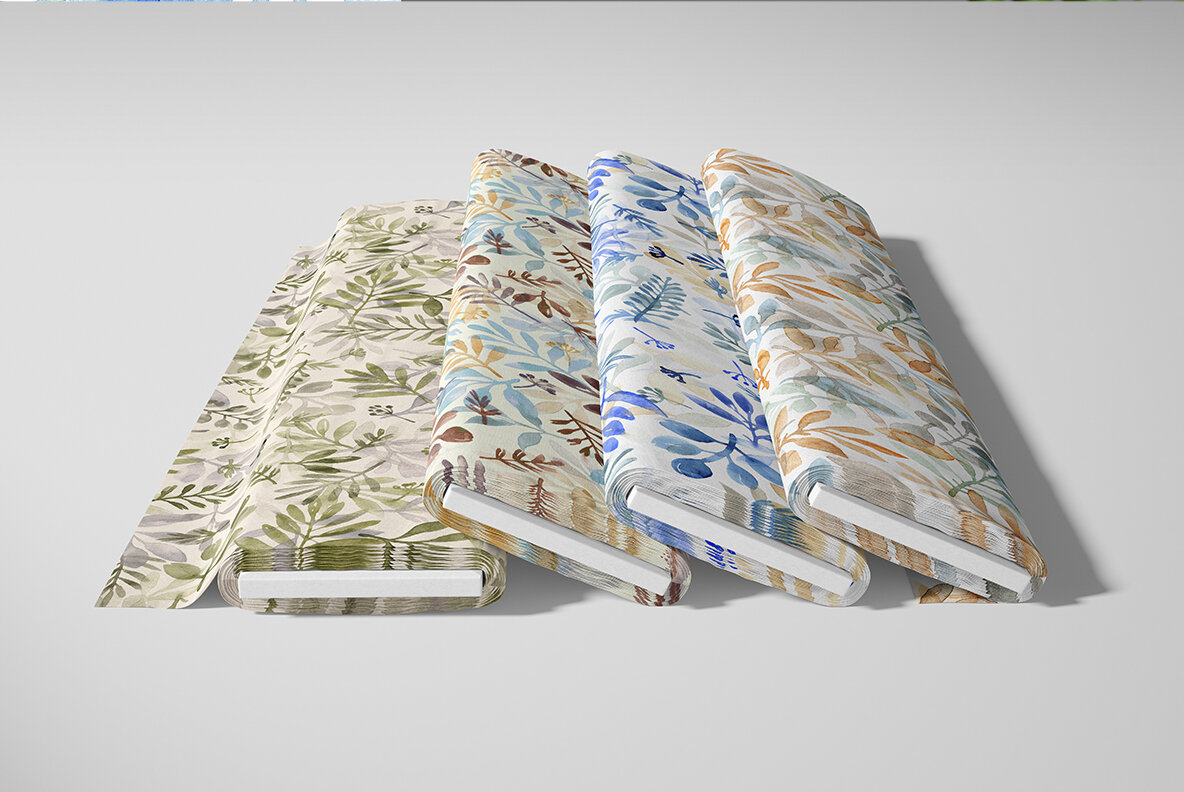 Watercolor Leaves and Branches   Seamless Patterns 5