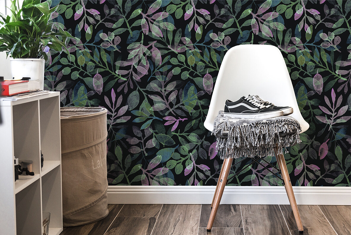 Watercolor Leaves and Branches   Seamless Patterns 7