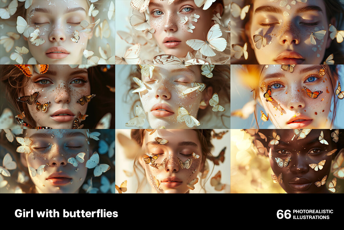 Girl with Butterflies 2