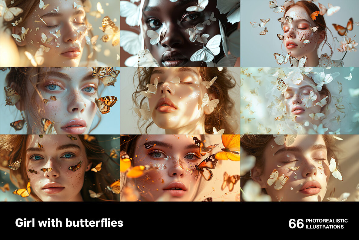 Girl with Butterflies 3