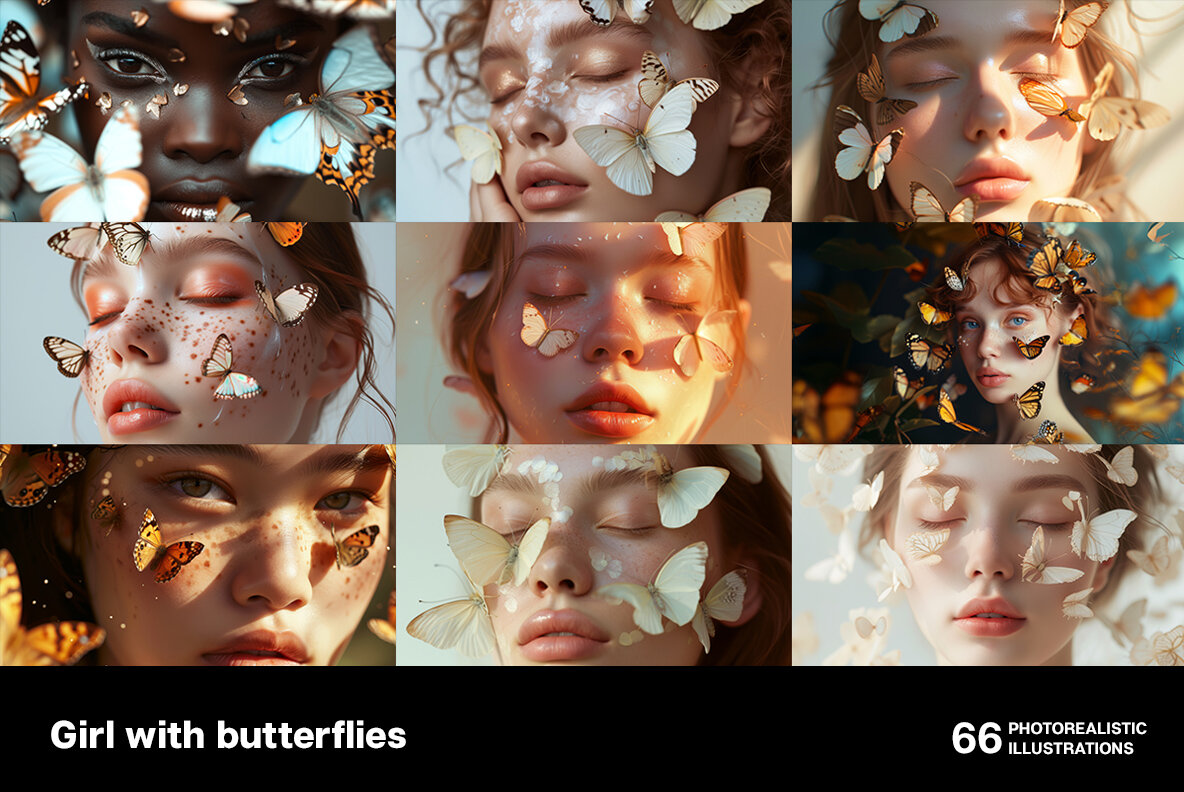 Girl with Butterflies 4