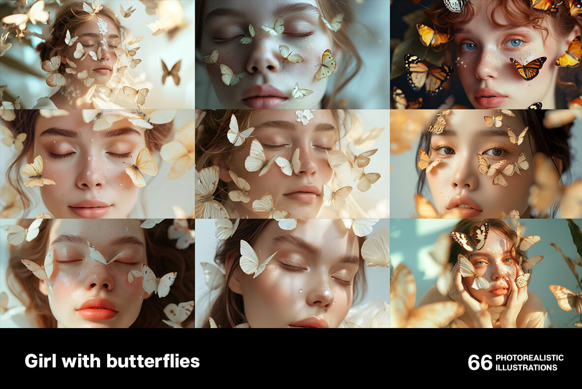 Girl with Butterflies 5
