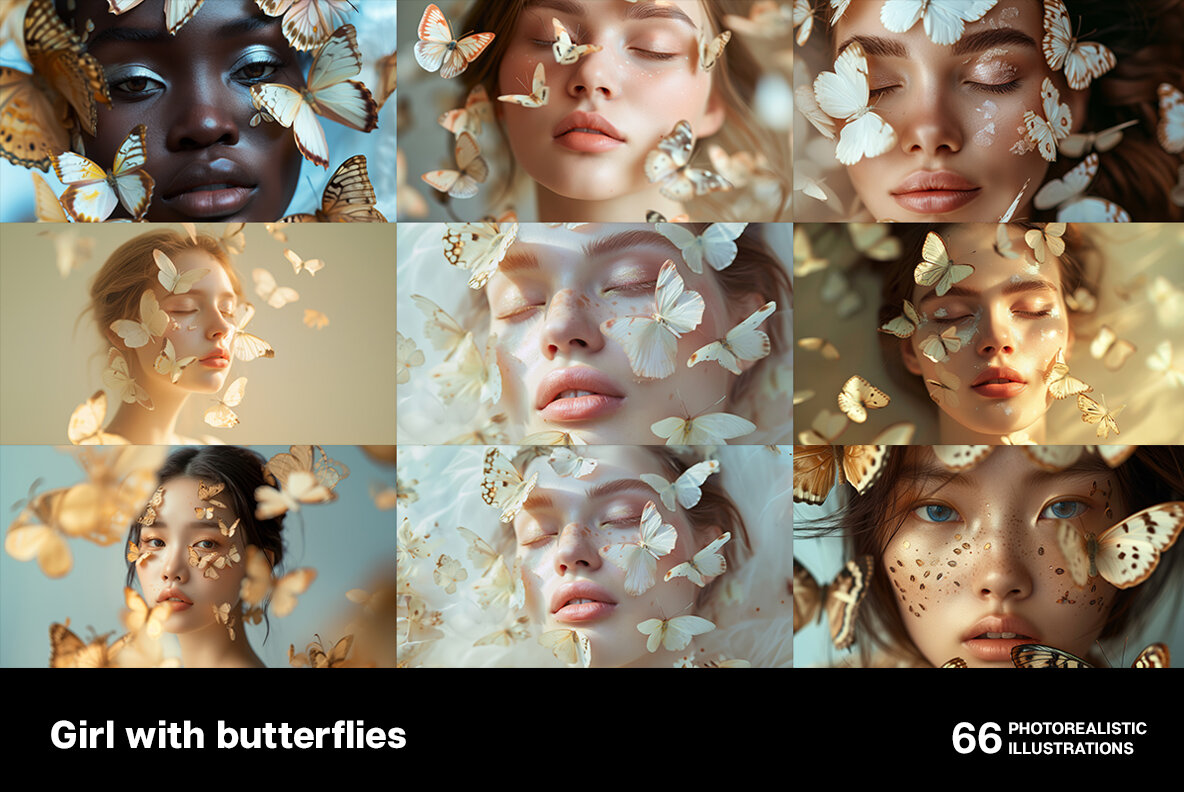 Girl with Butterflies 6