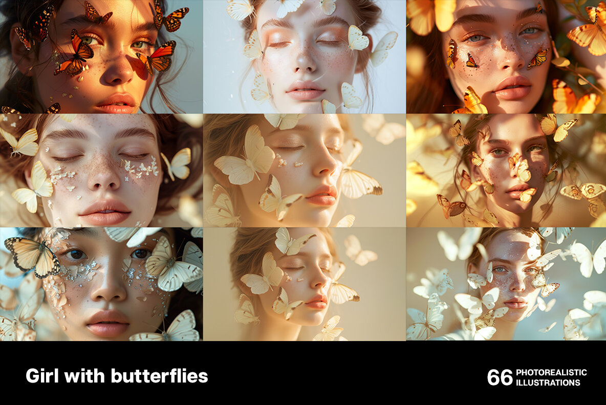Girl with Butterflies 7