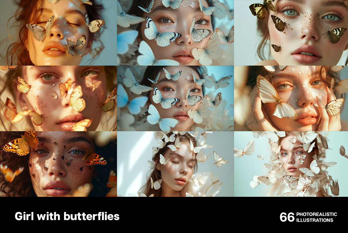 Girl with Butterflies 8