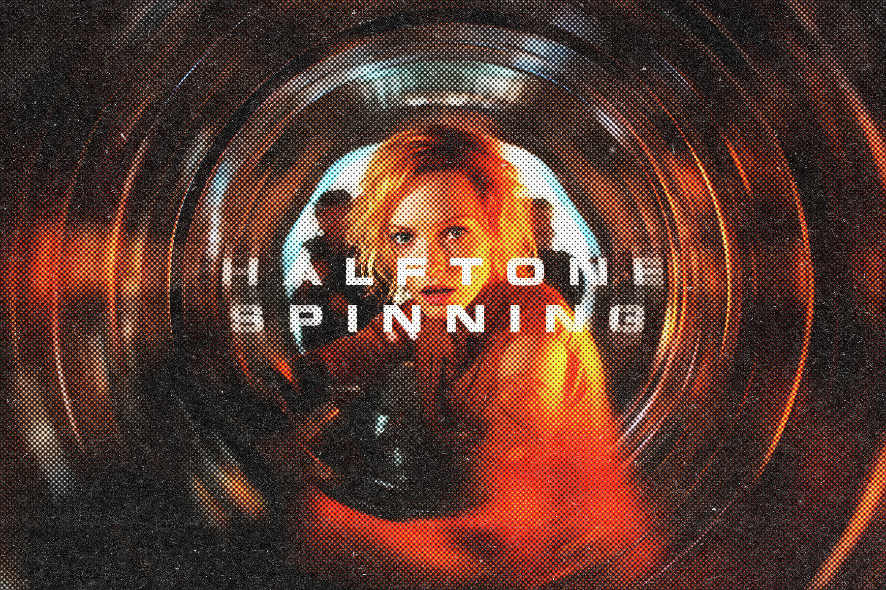 Halftone Spinning Blur Photo Effect 1