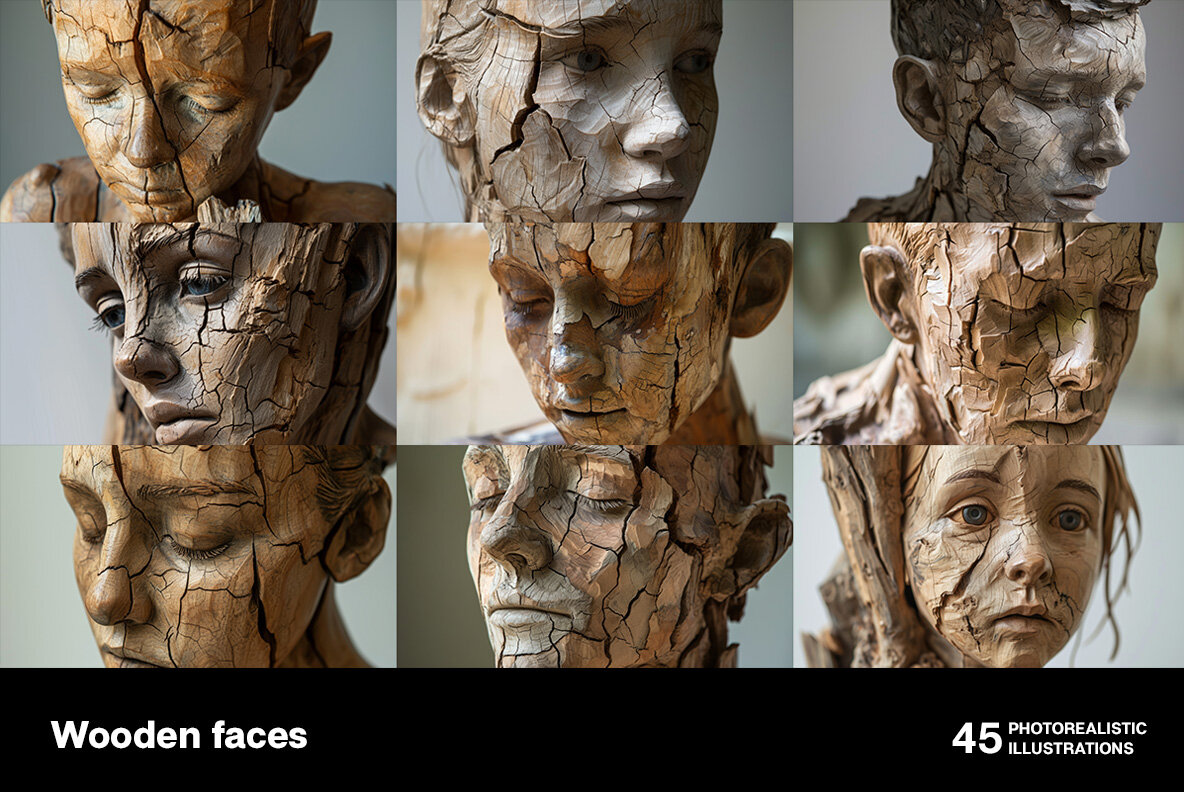 Wooden Faces 6