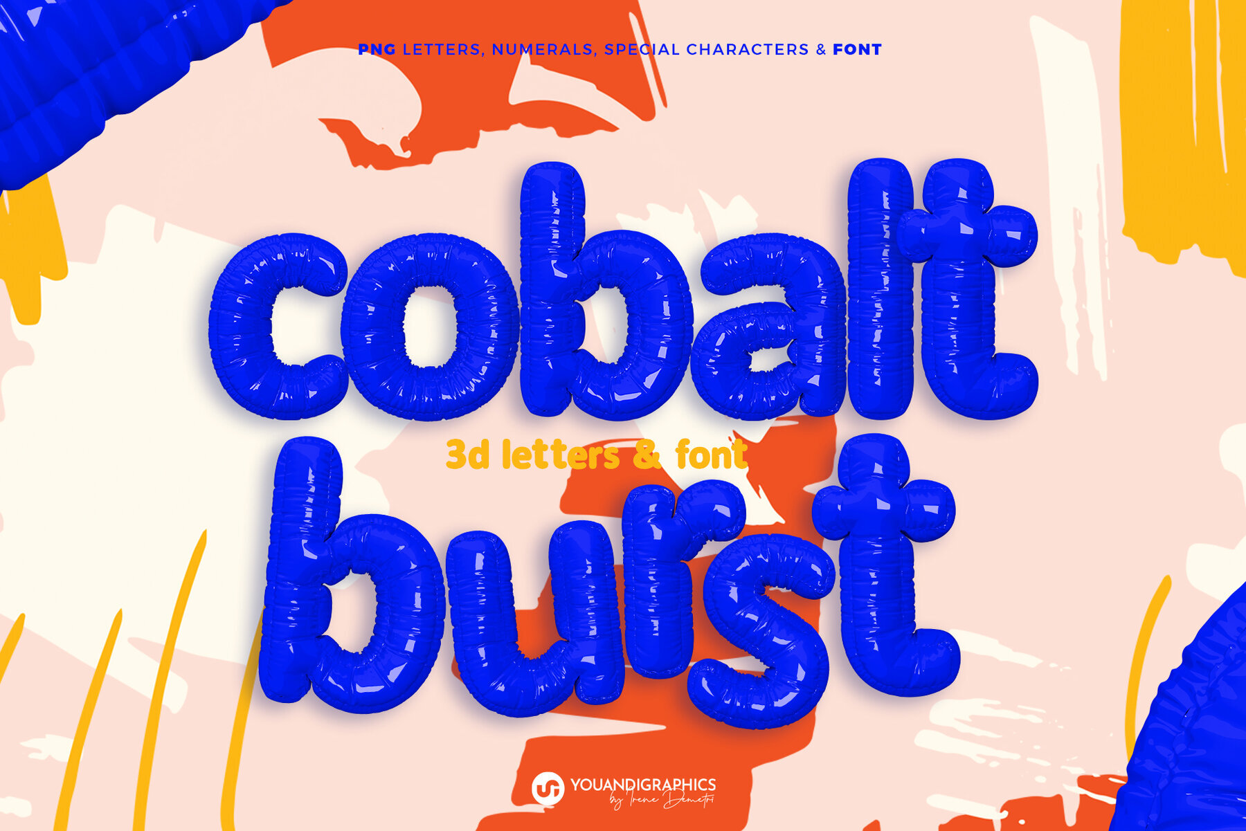 Cobalt Burst 3D Letters   Font 1