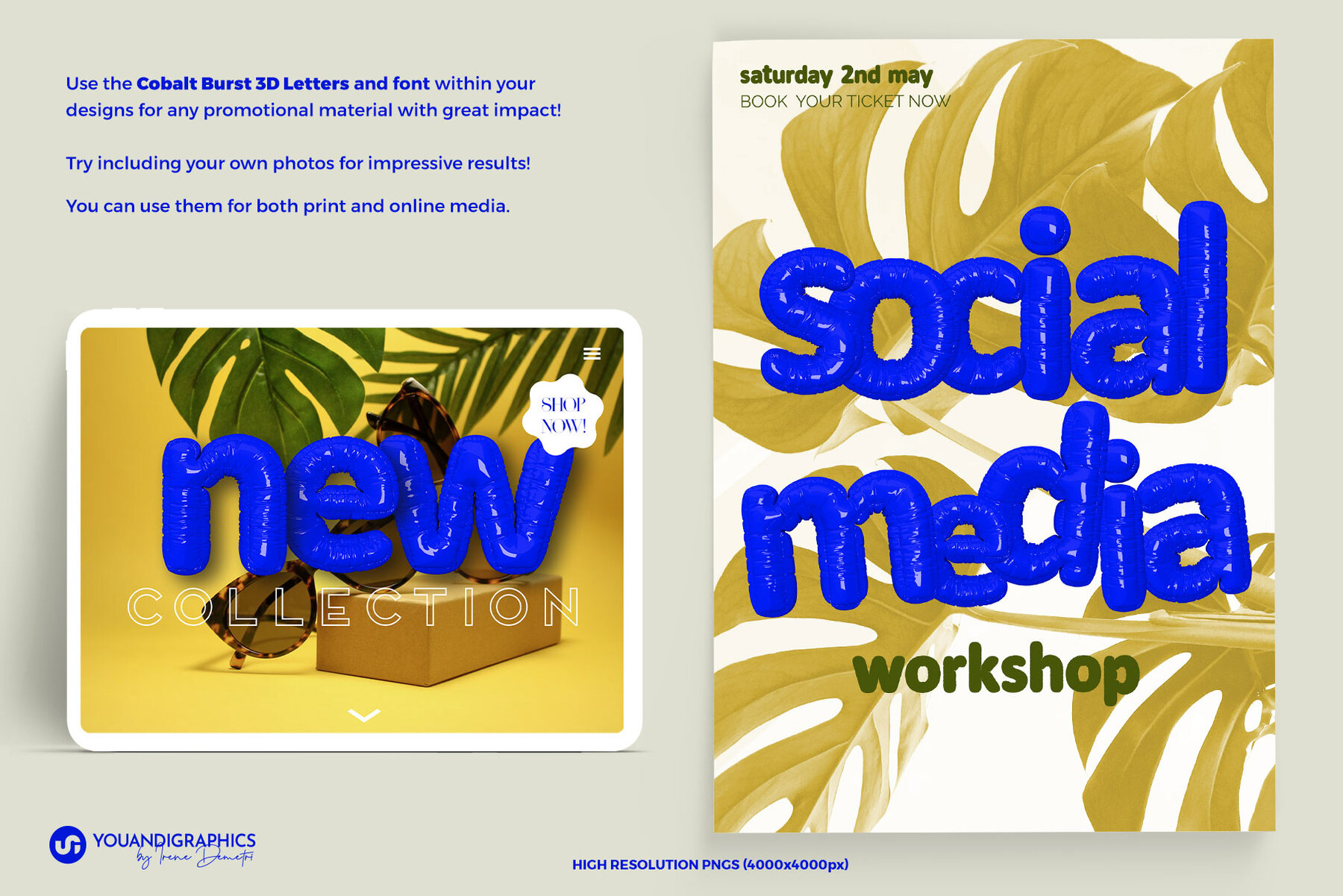 Cobalt Burst 3D Letters   Font 4