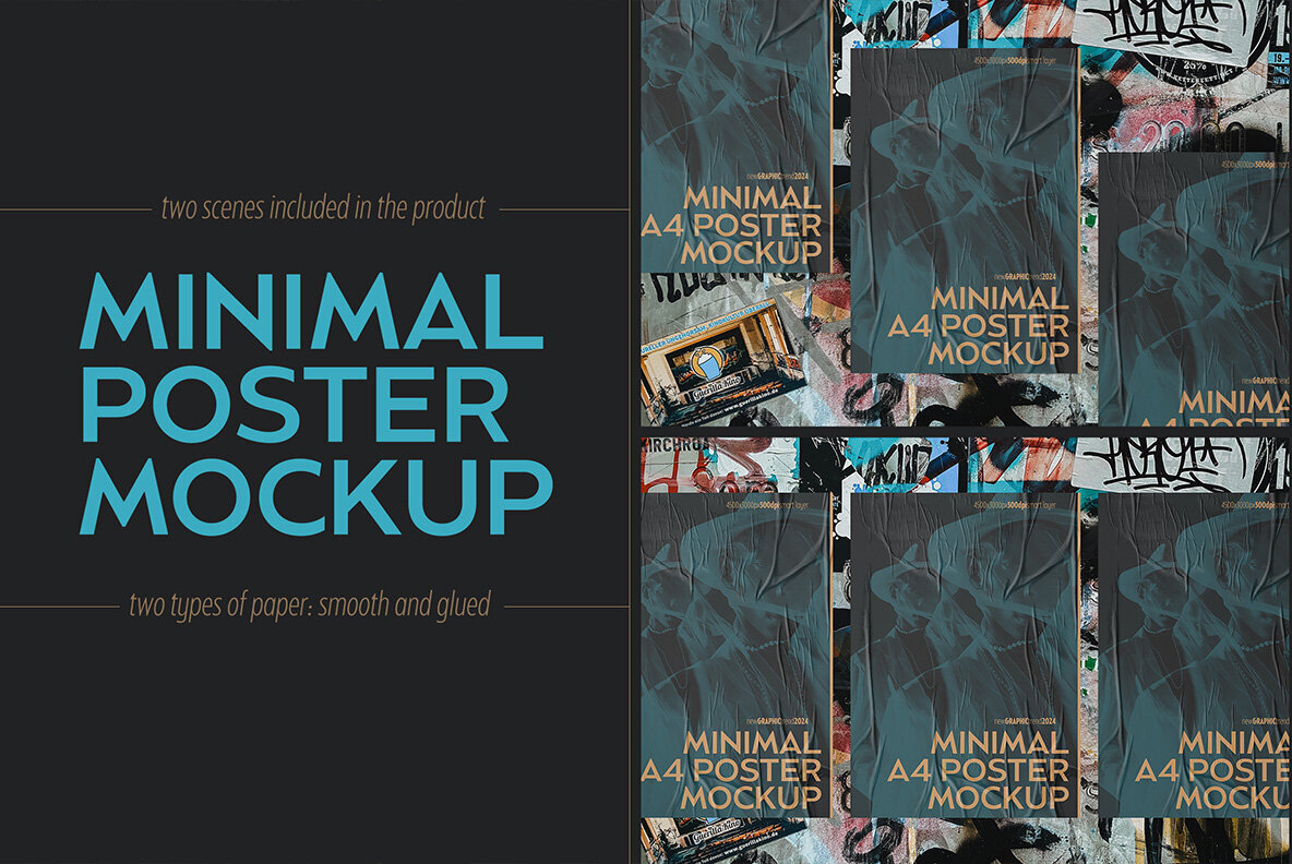 Minimal A4 Poster Mockup Scene 1
